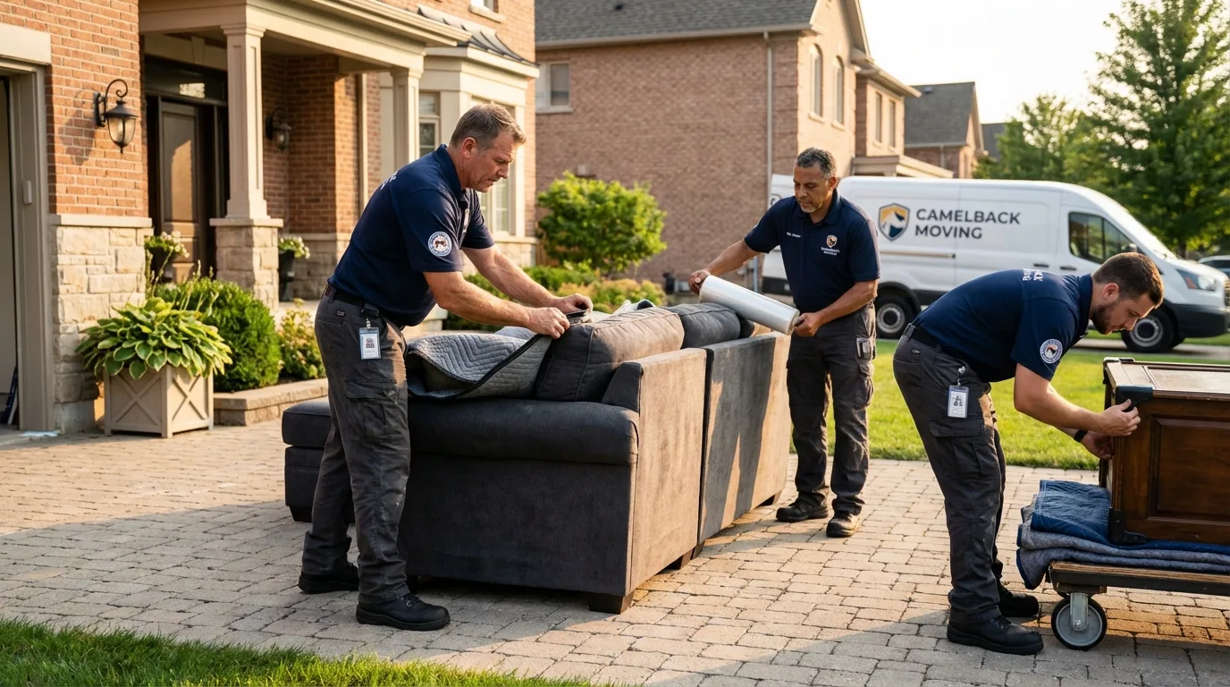 Large estate moving crew wrapping furniture in Buffalo, SD